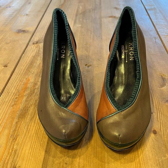 Anthropologie KRON by KRONKRON Leather Wedges Size 37 - Picture 2 of 14